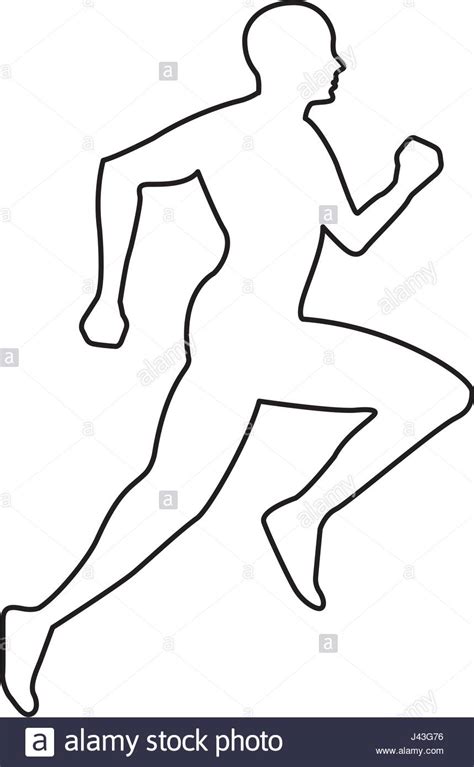 silhouette athlete running icon stock vector image and art alamy
