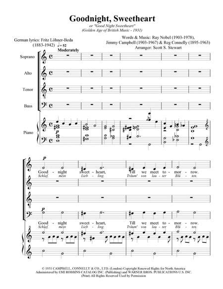 Goodnight Sweetheart By Jimmy Campbell Reg Connelly And Ray Noble Digital Sheet Music For