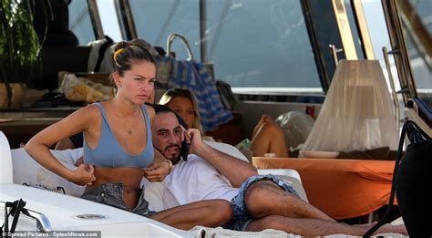 Thylane Blondeau Sunbathes With Beau Ben Attal On A Luxury Yacht In St Tropez Daily Mail Online