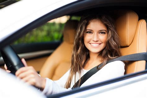 Woman Driving Her Car Quote Me Today Established Online Insurance Broker