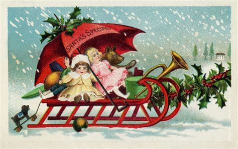 Vintage Christmas Postcard Old Free Stock Photo Public Domain Pictures
