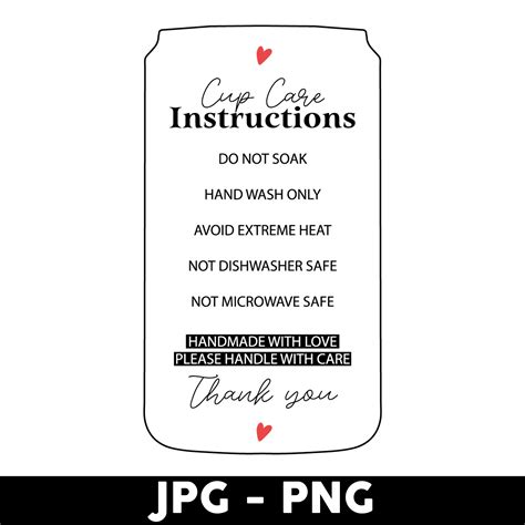 Cup Care Instruction Svg Libbey Can Wrap Svg Libbey Glass Inspire