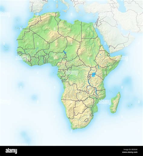 Large Political Map Of Africa With Relief 2000 Africa Mapsland Images