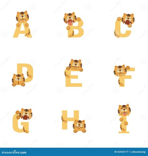 Alphabet A I Tiger Stock Vector Illustration Of Creative