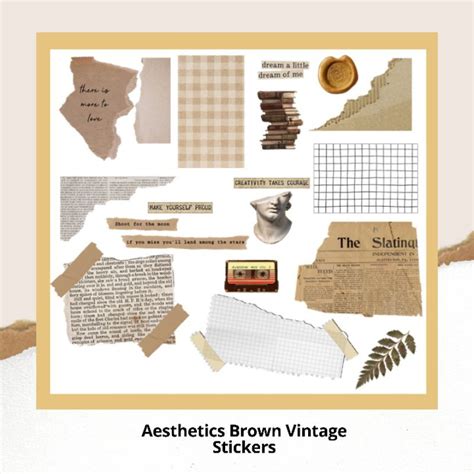 Daybreakph Aesthetic Brown Vintage Stickers Shopee Philippines