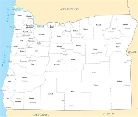 Map Of Oregon Cities And Towns Cal Poly Pomona Map
