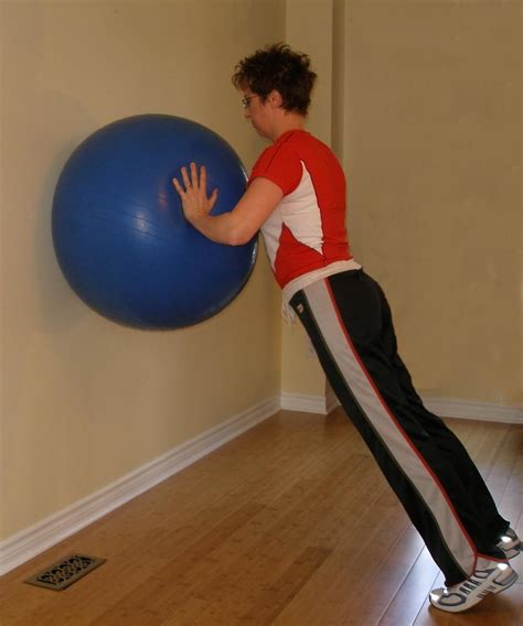 Wall Push Up On The Exercise Ball