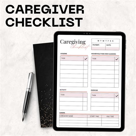 Caregiver Checklist Printable Caregiver Log Elderly Care Caregiver