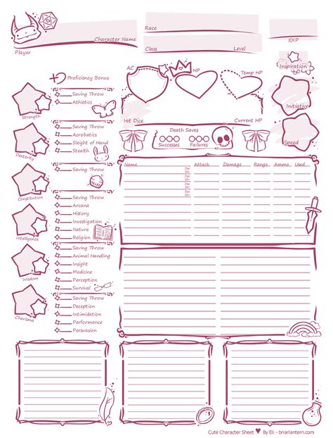 The Best Dnd Character Sheets Custom Online Printable Fillable Oc My