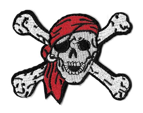 Skull And Crossbones Embroidered Iron On Patch Punk Pirate Biker