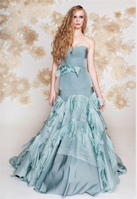 This romantic sky blue tulle prom dress is full of exquisite details, such as elaborately pearls embellished lace all over the dress tova from www.weddingdressfantasy.com talks about a blue wedding dress made from satin and layers of organza in rich. Is Blue the New Blush? | OneWed