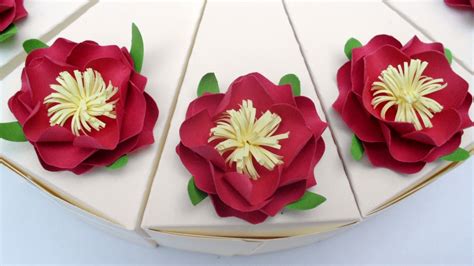 Handmade Paper Heaven Slice Cake Favor Boxes Cutii Felii De Tort