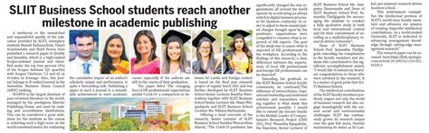 Sliit Business School Students Reach Another Milestone In Academic