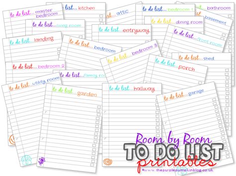 Room By Room To Do Lists Free Printables The Purple Pumpkin Blog