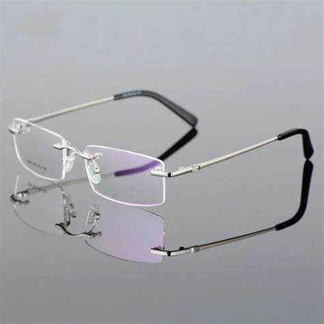 high quality superlight metal brands eyeglasses frame men optical rimless myopia glasses frame