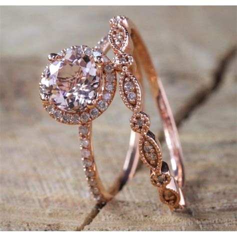 Https://tommynaija.com/wedding/vintage Rose Gold Wedding Ring Sets