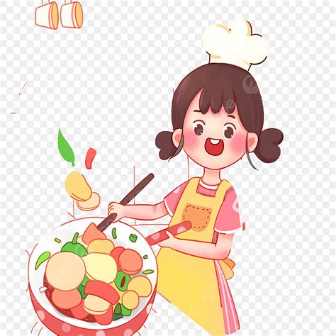 Cook A Dish Png Picture Cartoon Cute Girl Cooking A Dish Cute Girl