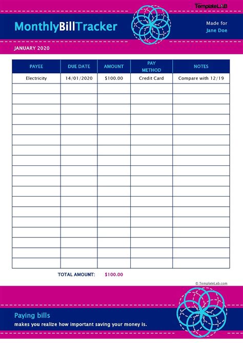 20 Free Bill Pay Checklists And Bill Calendars Pdf Word And Excel