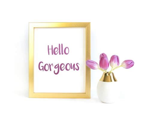 Cute T For Her Hello Gorgeous Wall Print Stylish Wall