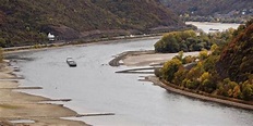 Rhein-Pegel bei Kaub in Deutschland nur knapp über 40 Zentimeter