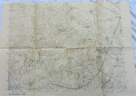 Carte de secteur d'Anizy le Château 11 octobre 1917 Chemin des Dames WW1