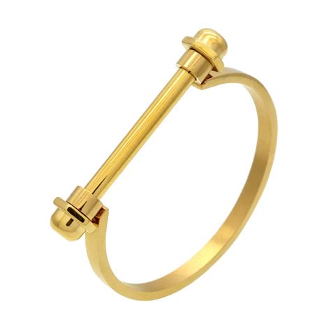 New Design Nut Nail Bracelet Armband Gold Bracelet For Women Screw Cuff