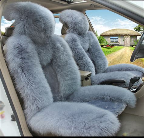1 pair car front seat cover set super fluffy genuine australian sheepskin fur ebay