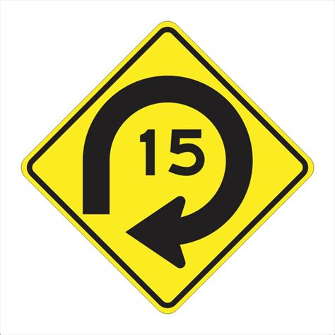 W4 14 Ca Combination Turn With Advisory Speed Sign Main Street