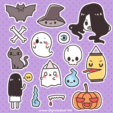 7 Best Images Of Kawaii Stickers Printable Halloween Kawaii Drawings