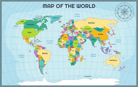 10 Best Printable Labeled World Map Printableecom Images