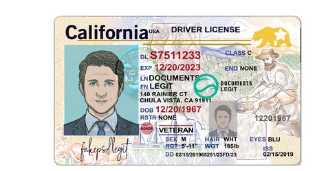 California Driver License Psd Template Editable And Buy Now