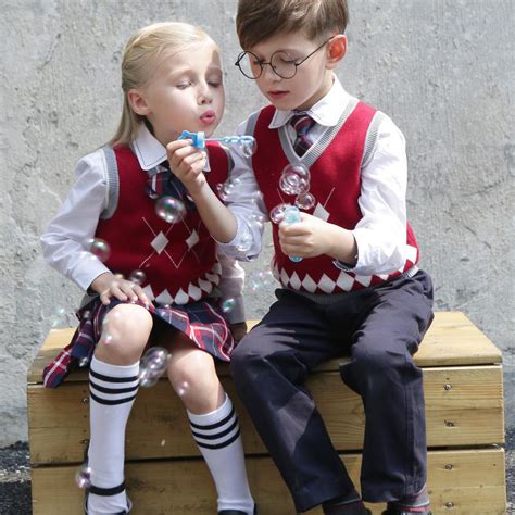 Children School Uniforms 4pcs Suits Boys And Girls School Uniforms