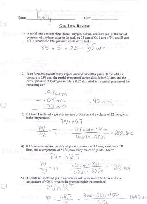 This chemistry video tutorial explains how to solve practice problems associated with boyle's law. Boyles And Charles Law Worksheet Answers Gas Law Worksheet ...