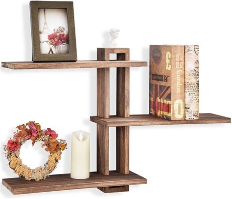 Decorx Floating Shelves Wall Mounted Rustic Wall Wood Shelves 3 Tier