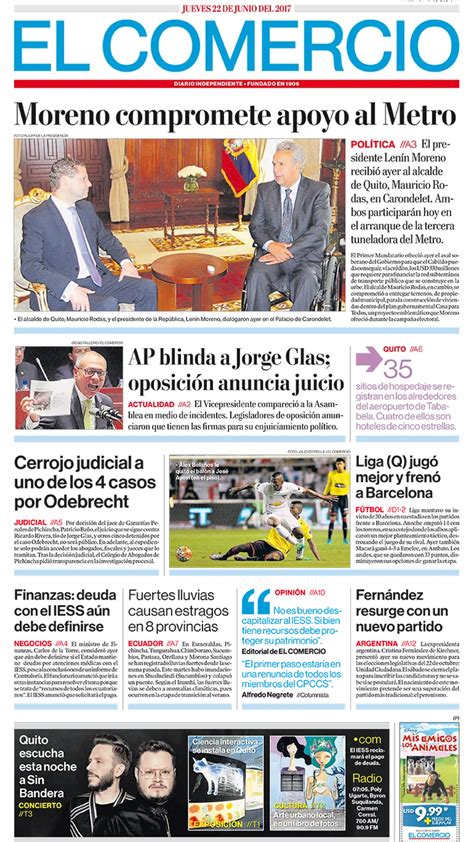 El Comercio Ecuador Jueves 22 De Junio De 2017 Infobae