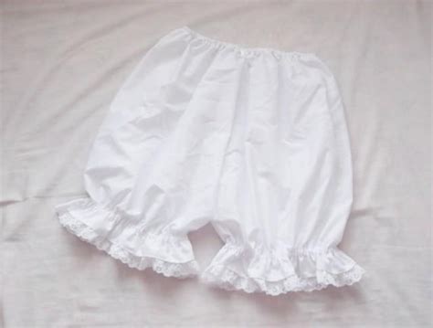 White Lace Trim Everyday Comfy Basic Lolita Fairy Kei Ruffle Bloomers