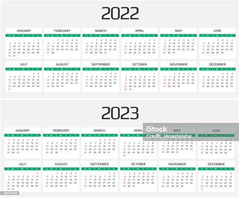 カレンダー 2022 および 2023 テンプレート12ヶ月休日イベントを含める 2020年のベクターアート素材や画像を多数ご用意