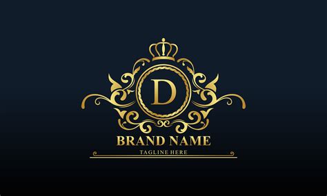 Ornamental Luxury Golden Logo Design Vector Illustration