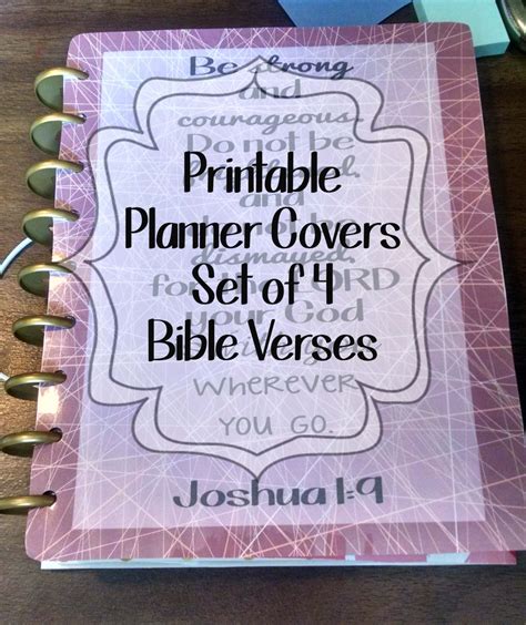 Printable Bible Verse Covers For Planners Set Of 4 Digital