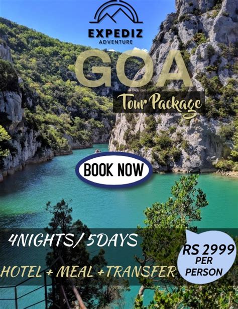 Goa Travel Flyer Template Postermywall
