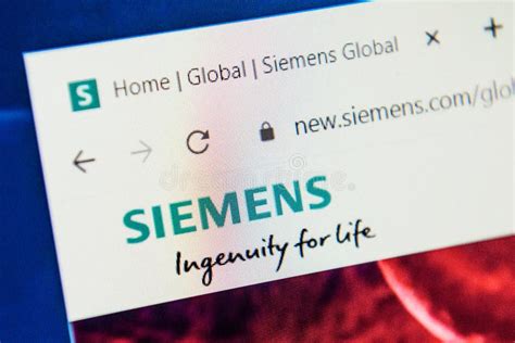 Sitio Web De Siemens Foco Selectivo Fotografía editorial Imagen de