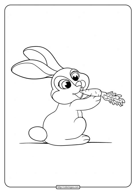 Rabbit Carrot Coloring Page Coloring Pages