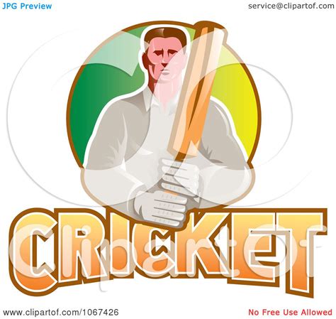 Clipart Cricket Batsman 2 Royalty Free Vector
