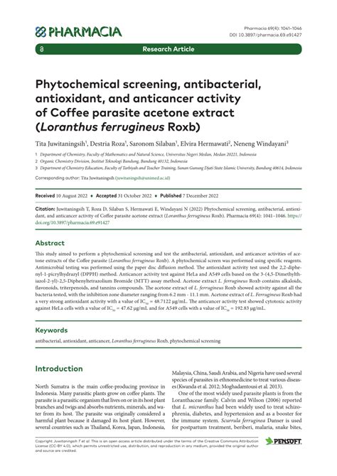 pdf phytochemical screening antibacterial antioxidant and anticancer activity of coffee
