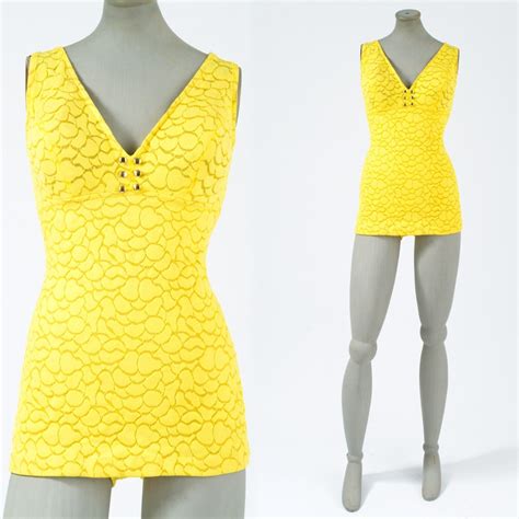 1960s Yellow Catalina Bathing Suit Vintage One Piece Etsy Vintage