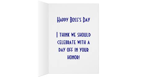 Happy Bosss Day Humor Funny Bosss Day Greeting Card Zazzle