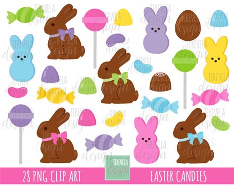 Easter Candies Clipart Easter Clipart Commercial Use Etsy Easter