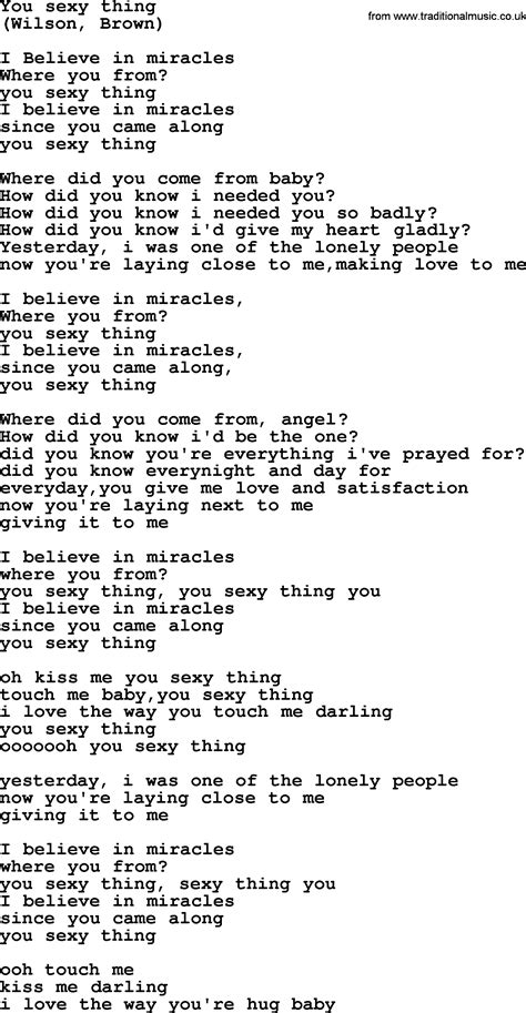 Bruce Springsteen Song You Sexy Thing Lyrics