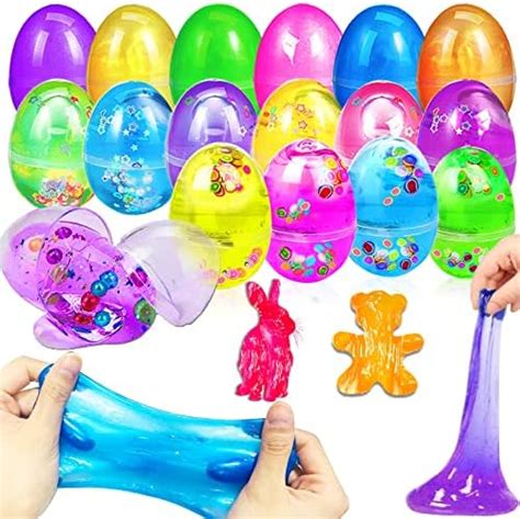 18 Pack Large Easter Eggs Slime Kit Fidget Stress Relief Toys 18 Color