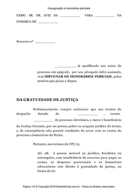 Modelo De A O Com Pedido De Justi A Gratuita V Rios Modelos